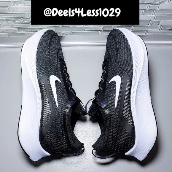 Nike Zoom Fly 4 Running Mens Size 13 Black White Racer Blue  display picture 1